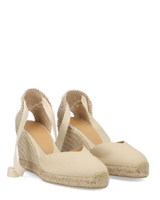 Castaner Natural Castañer Cotton Leather Heel