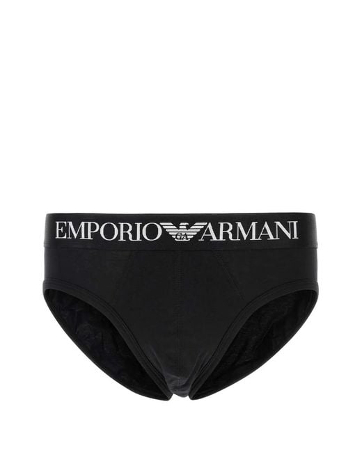 Emporio Armani Black Stretch Cotton Brief for men