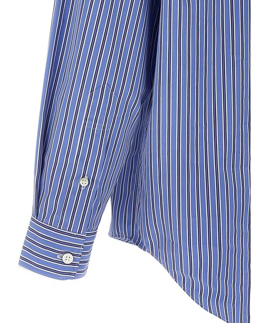 Comme Des Garçons Homme Blue Patch Striped Shirt for men