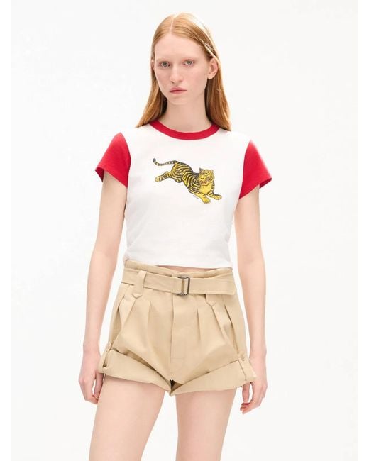 KENZO Red Tiger Cropped T-Shirt