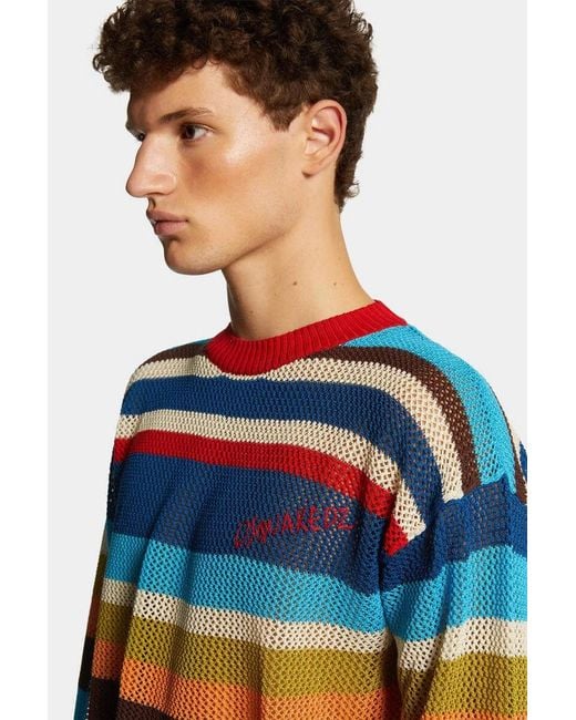 DSquared² Red Cotton Pullover for men