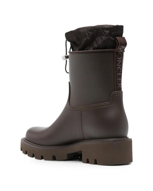 Moncler Black Kickstream Drawstring-Fastening Rain Boots