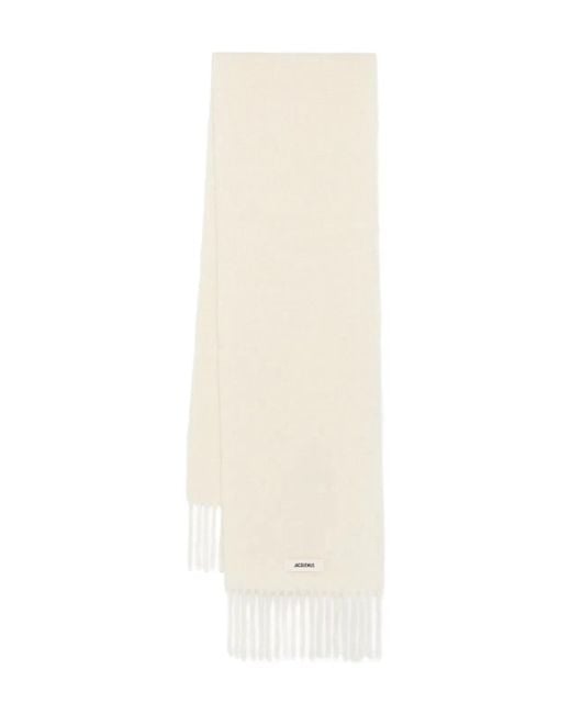 Jacquemus White Fringed Edge Logo Patch