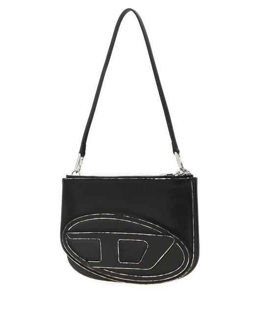 DIESEL Black Leather 1Dr Shoulder Bag