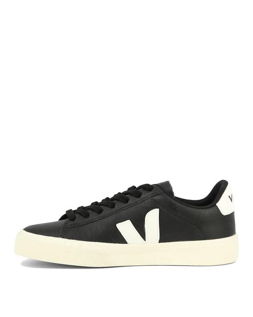 Veja Black Calf Leather Sneakers for men
