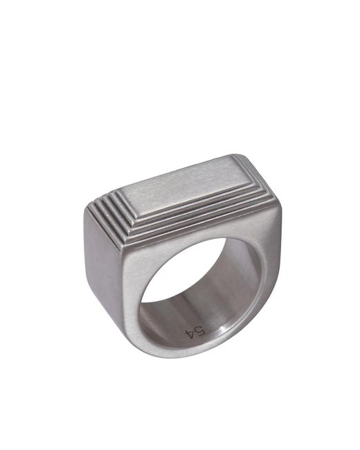 Rick Owens Metallic Etched Beveled Ring for men