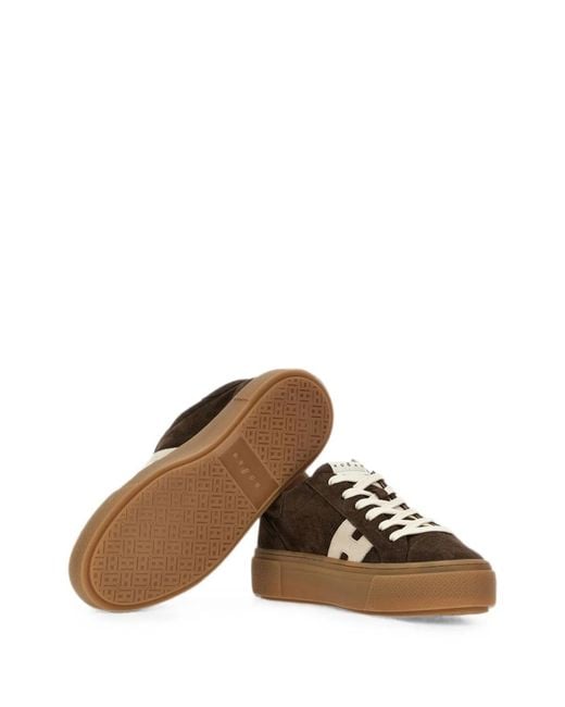 Hogan Brown H705 Leather Sneakers