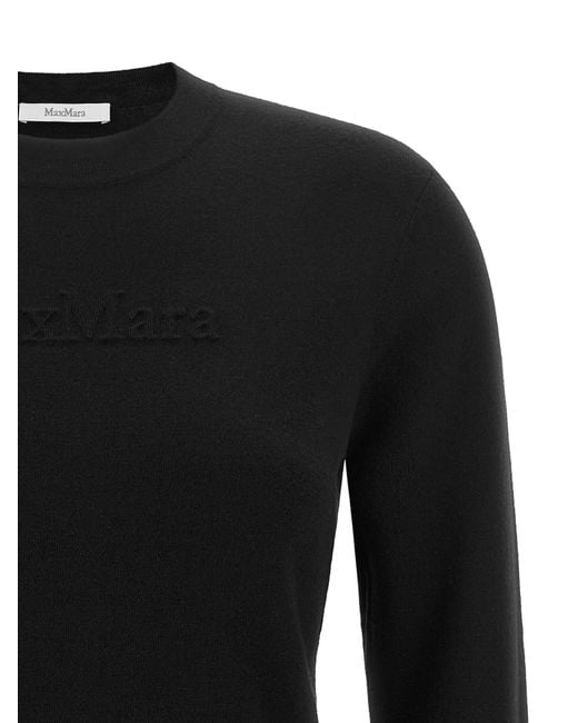 Max Mara Black 'Manto' Sweater With Embossed Logo
