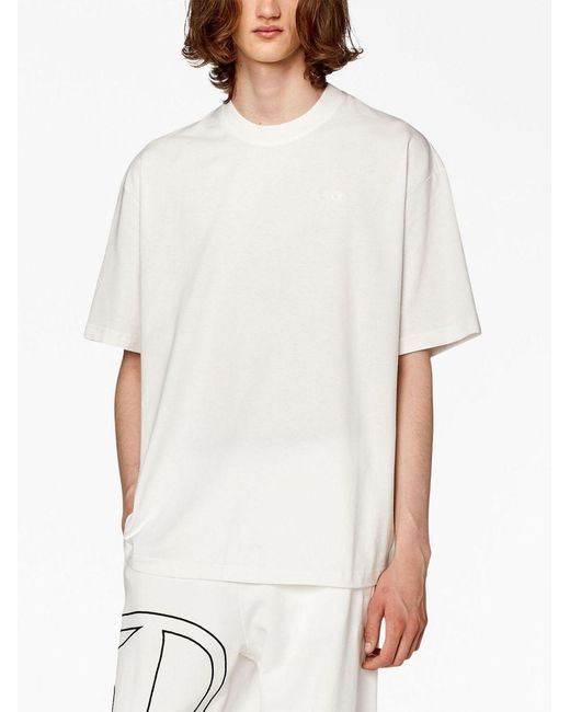 DIESEL White Cotton T-Shirt for men