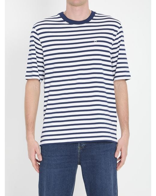 AMI Blue Boxy Marinière T-Shirt for men