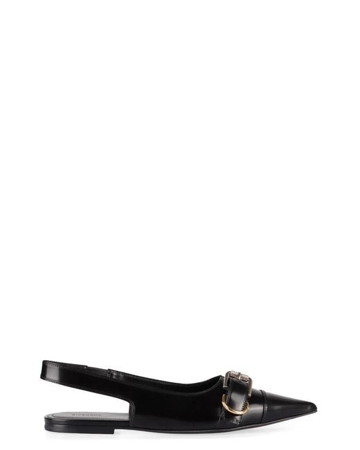 Givenchy Black Voyou Leather Slingback Flats