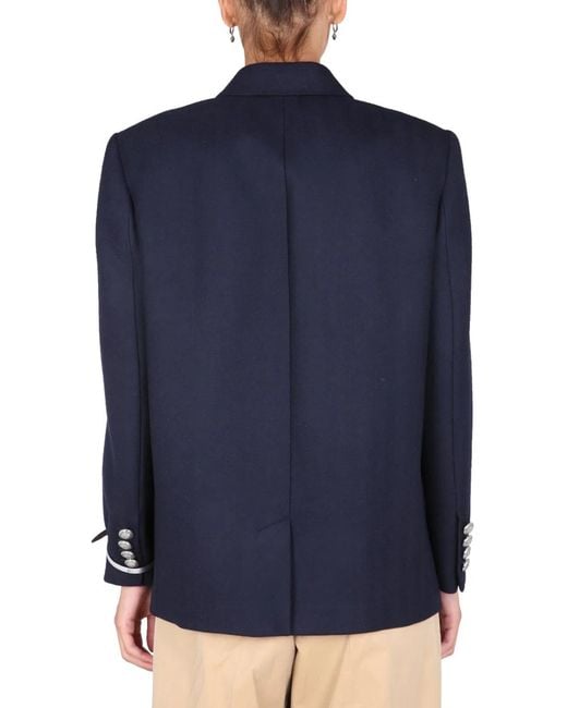 McQueen Blue Double-Breasted Jacket