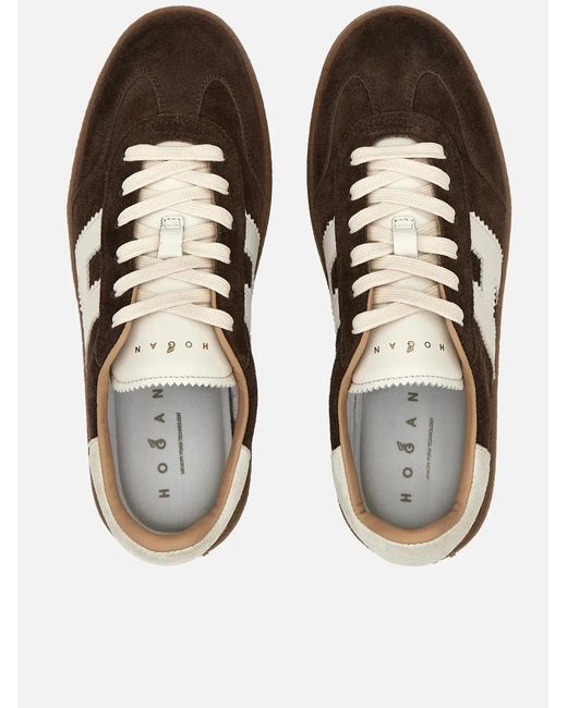 Hogan Brown Dark Leather Flat Shoes