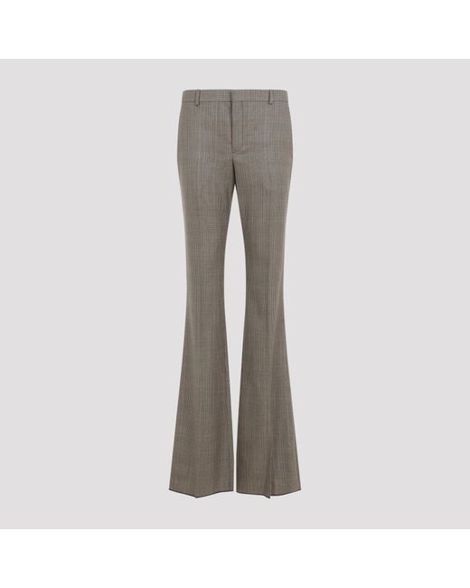 Saint Laurent Gray Prince Of Wales Trousers