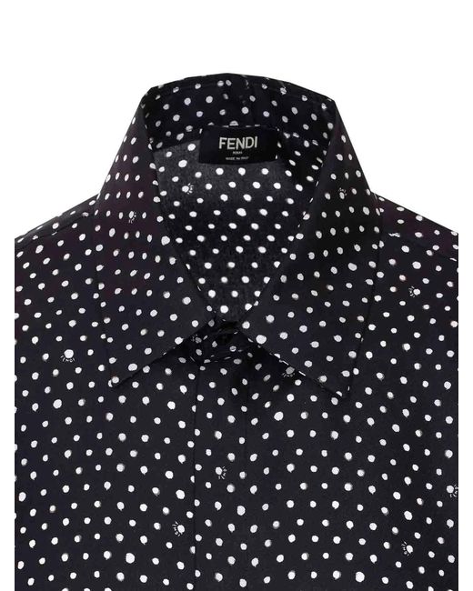 Fendi Blue Printed Shirt for men