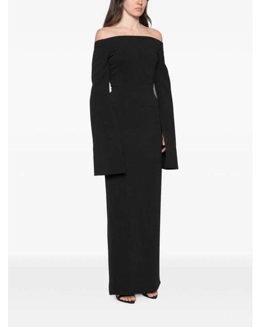 Solace London Black Marcella Maxi Dress