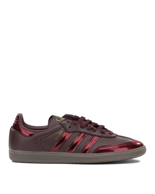 Adidas Originals Brown Samba Og Bordeaux Leather Rubber Sneakers