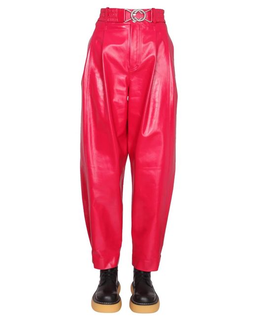 Bottega Veneta Red Leather Pants
