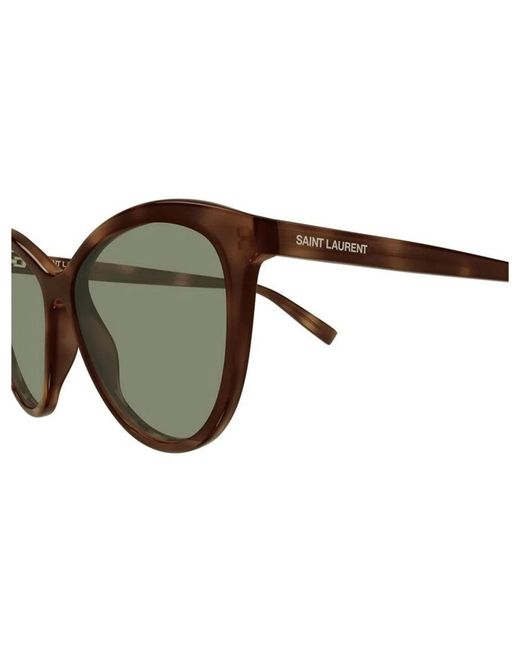 Saint Laurent Green Havana-Havana- Acetate Sunglasses