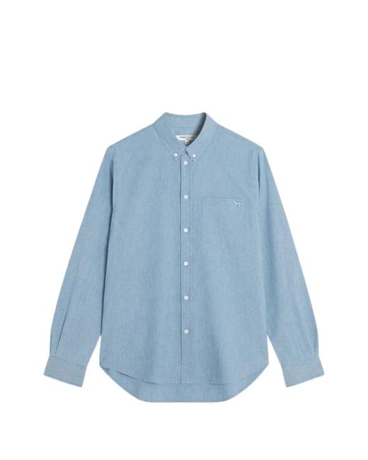 Maison Kitsuné Blue Maison Kitsuné Profile Fox Cotton Shirt for men
