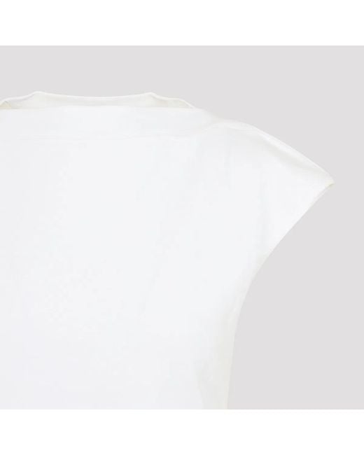 Alaïa White Alaia Cap Cotton Fitted T-Shirt