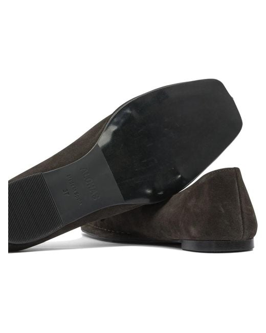 Alohas Black Sway Suede Coffee Leather Ballet Flats