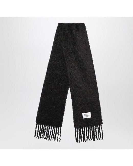 Acne Black Scarf With Logo for men