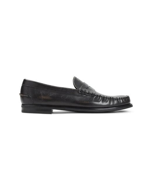Prada Black Leather Loafers for men