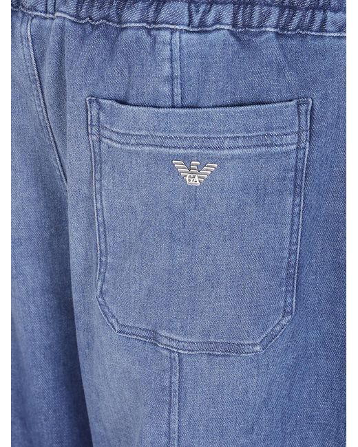 Emporio Armani Blue Wide Leg Jeans for men