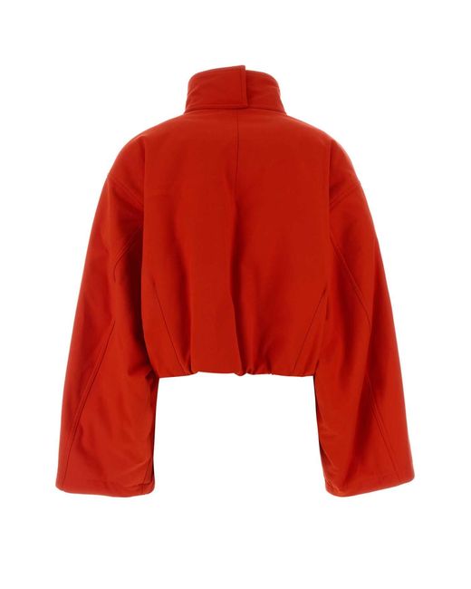 Alaïa Red Alaia Cotton Bomber Jacket