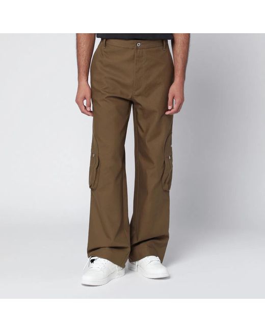 Off-White c/o Virgil Abloh Brown Cargo Trousers With Logo for men