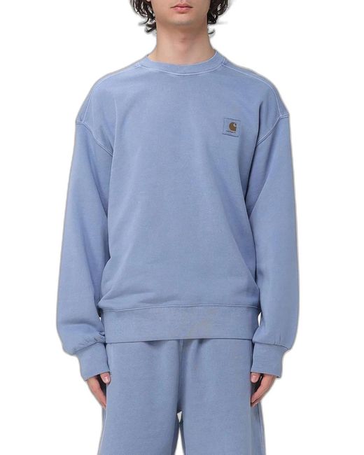 Carhartt Blue Logo Cotton Sweatshirt for men