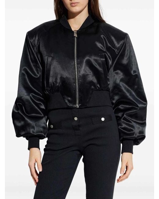 The Attico Blue Satin Bomber Jacket