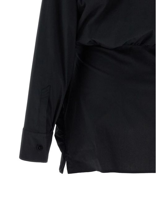 The Attico Black Double Layer Shirt Dress