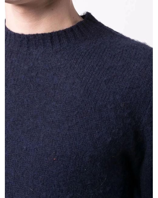 Aspesi Blue "Classic" Round Neck Sweater for men