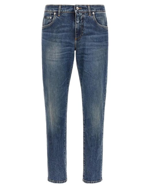 Dolce & Gabbana Blue Dolce & Gabbana Logo Plaque Jeans for men