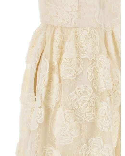 ROTATE BIRGER CHRISTENSEN White Rotate Birger Christensen 'Flower Mesh Midi' Dress