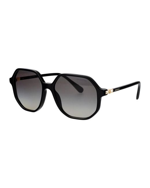 Swarovski Black Acetate Sunglasses