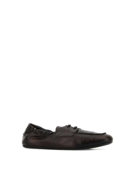 Prada Black Dark Leather Loafers for men
