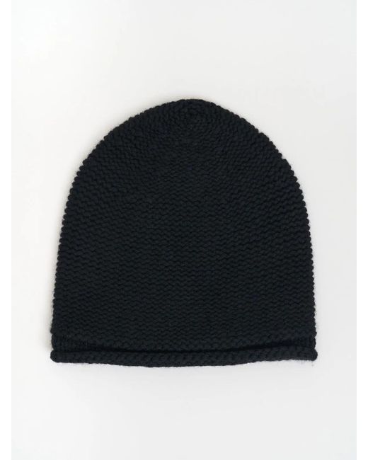 DEVOA Black Cashmere Beanie for men