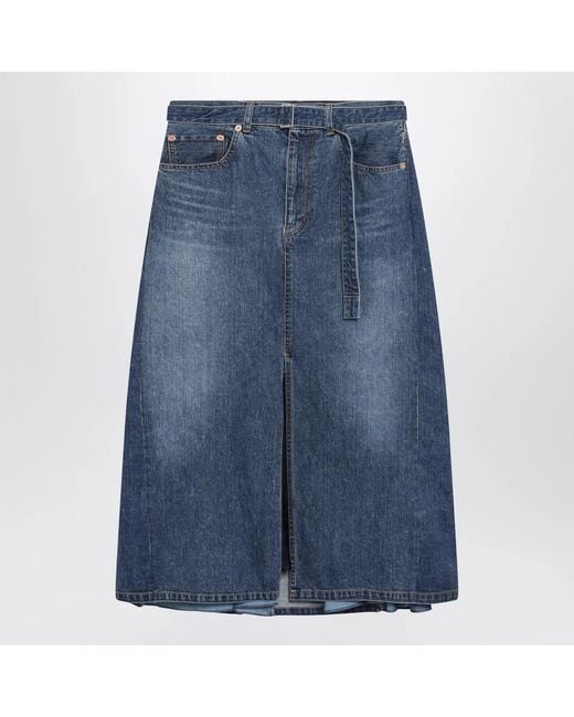 Sacai Blue Denim Skirt