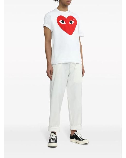 COMME DES GARÇONS PLAY Red Cotton T-Shirt for men