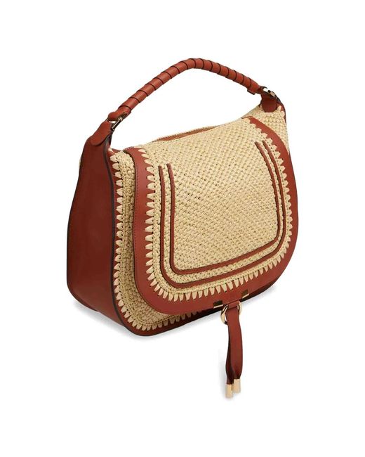 Chloé Metallic Marcie Medium Rafia Tote Bag