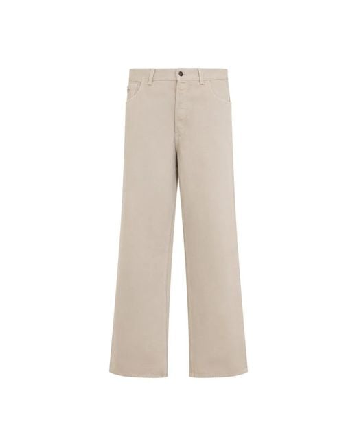 Prada Natural Sand Loose-Fit Denim Jeans for men