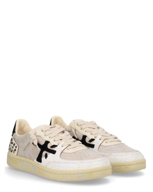 Premiata White Sneaker "Bsktclad"