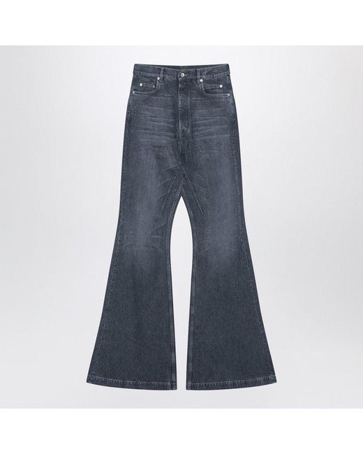 Rick Owens Blue Washed Flared Jeans for men