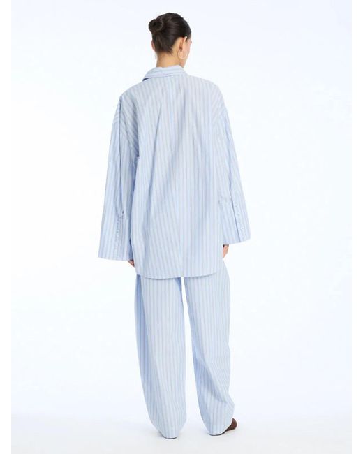 ROTATE BIRGER CHRISTENSEN Blue Striped Buttoned Shirt