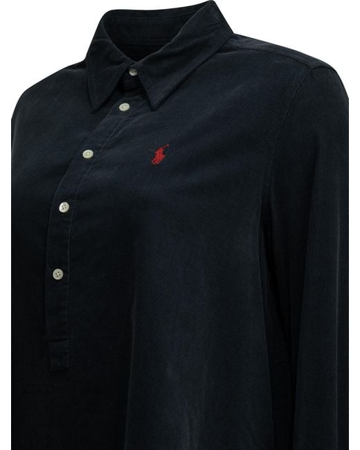 Polo Ralph Lauren Black Cotton Short Shirtdress