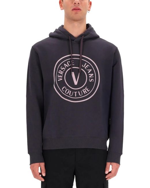 Versace Jeans Couture Gray Sweatshirt With Logo for men