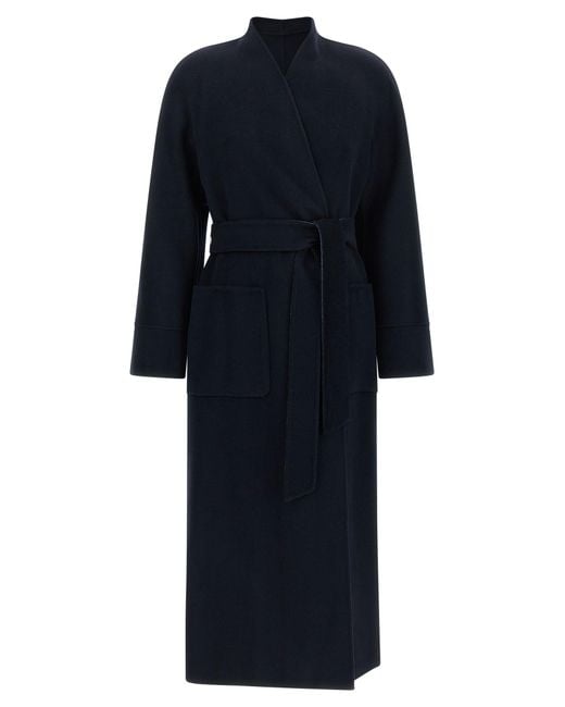Max Mara Blue 'Nodo' Reversible Coat